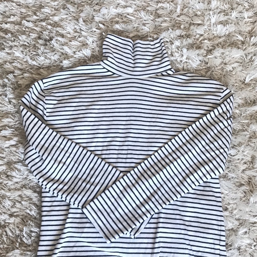 Striped long sleeve turtle neck